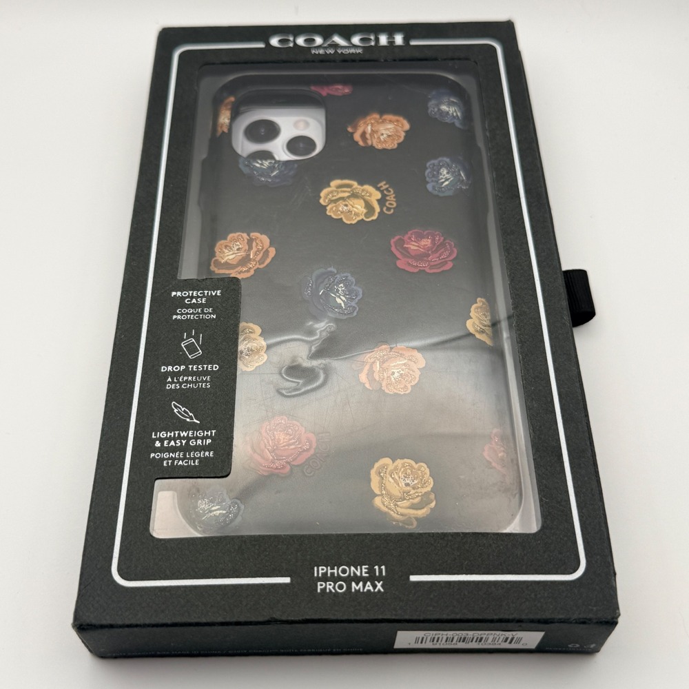 Coach iPhone 11 Pro Max Protective Case Floral Glitter Clear CIPH-003-DPPNK-V
